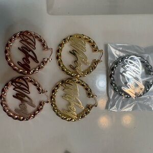 Gold and Silver Hoop Earrings Set